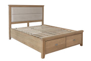Holland Bed with Fabric Headboard and Drawer Footboard Set