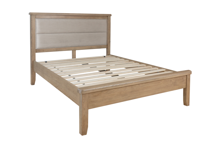 Holland Bed with Fabric Headboard and Low Footboard Set