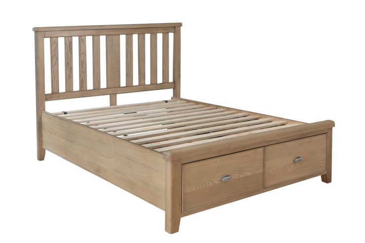 Holland Bed with Headboard and Drawer Footboard Set