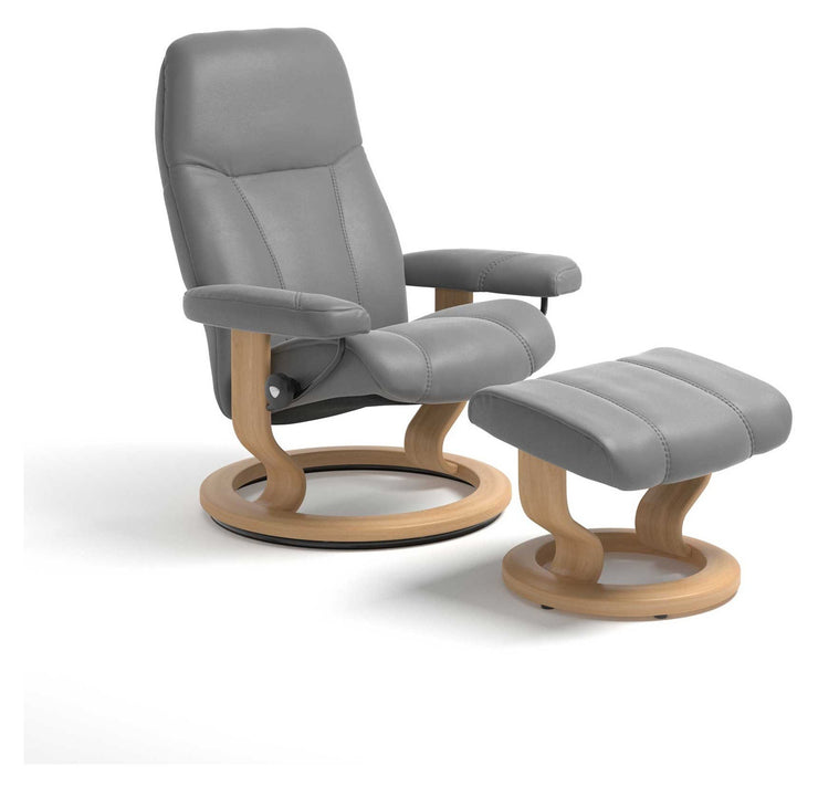 Stressless Consul Chair & Stool Classic Base - 3 Colours & 3 Sizes - Quick Ship!