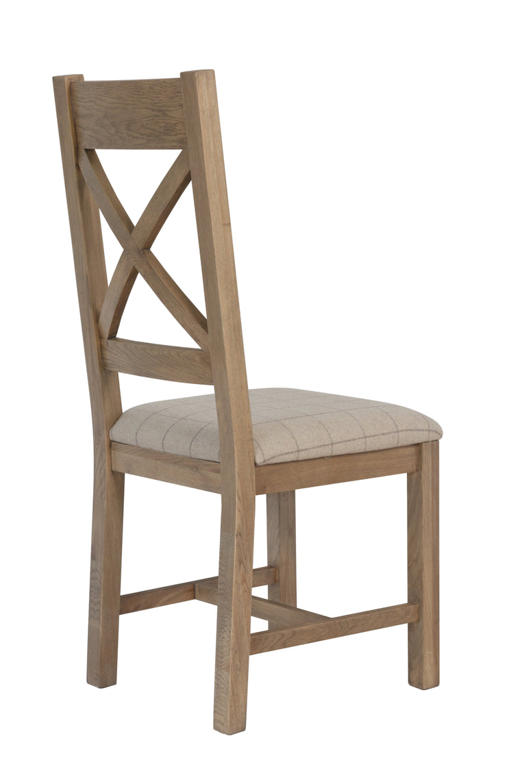 Holland Cross Back Dining Chair (Natural Check)