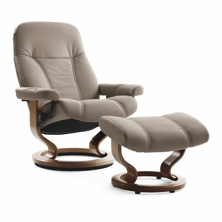 Stressless Consul Chair & Stool Classic Base - 3 Colours & 3 Sizes - Quick Ship!